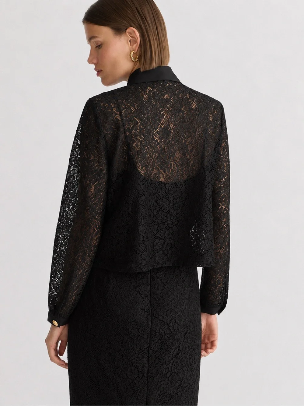 J.Crew Lace Lady Jacket in Black Size S